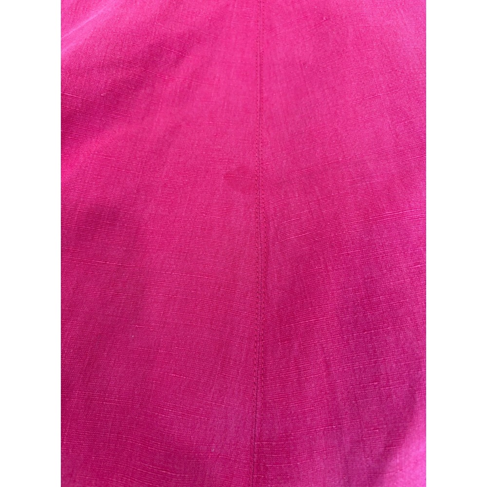 JONES NEW YORK skirt women 12 pink silk linen blend midi a-line flared preppy
